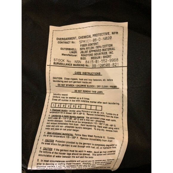 Overgarment Chemical Protective Camo Pant Sz M  Short Overall Suspenders Green - Picture 2 of 6